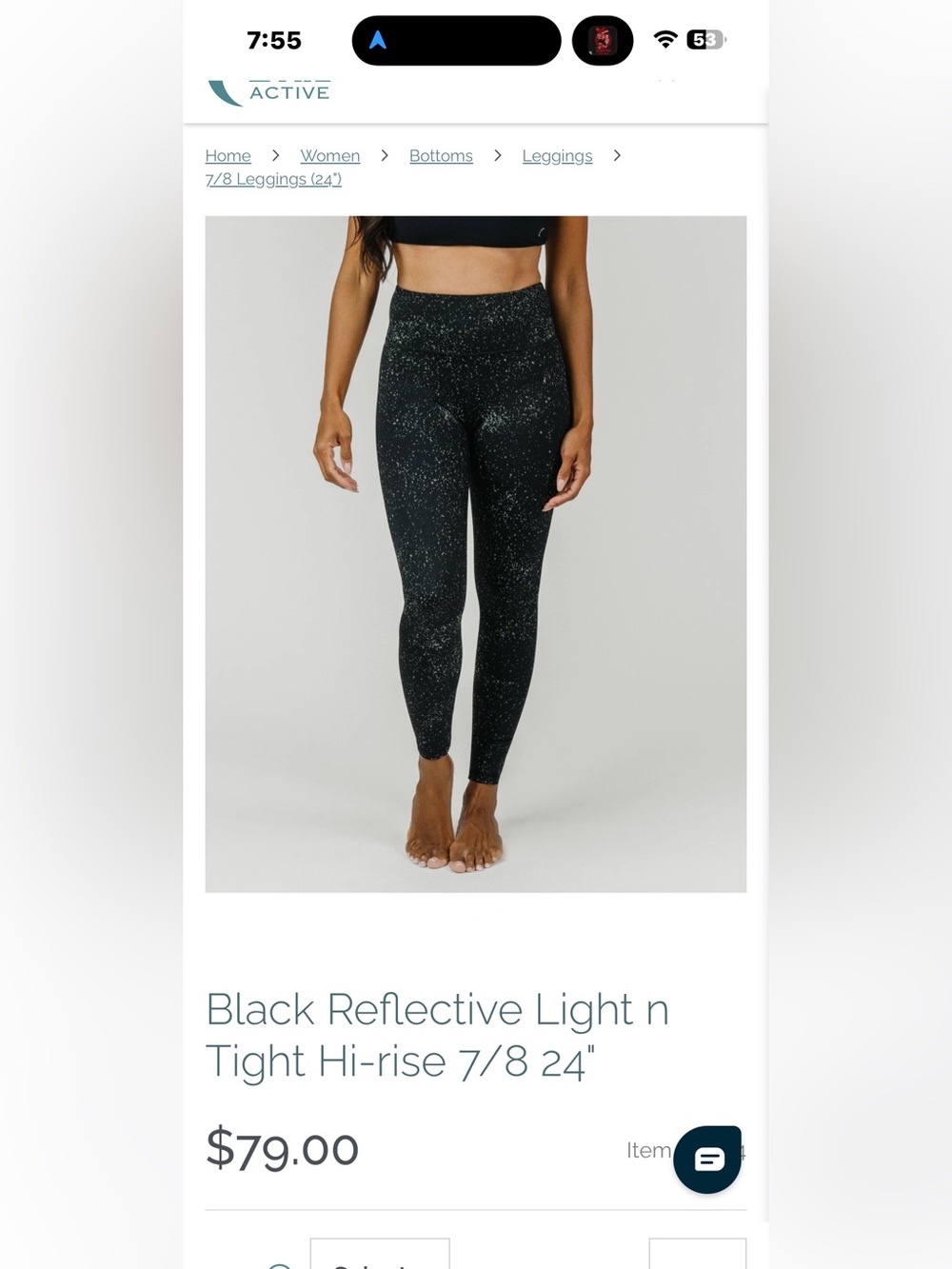 ZYIA Black Reflective Speckled High-Rise Leggings NWOT